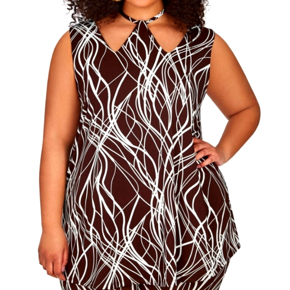 Geo Print Halter Neck Tunic